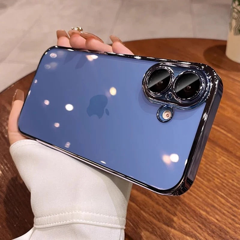 iPhoneケース　チタニウム 黄ばまないカメラ保護 軽量　透明　クリア　スマホケース