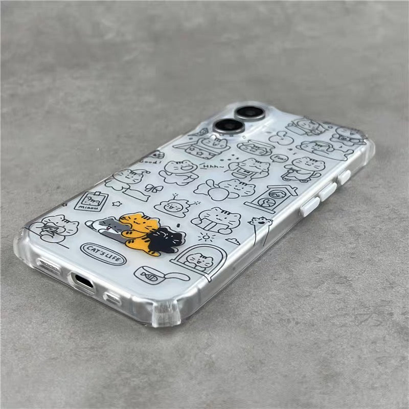 iPhoneケース かわいい ねこ ホワイト スマホケース