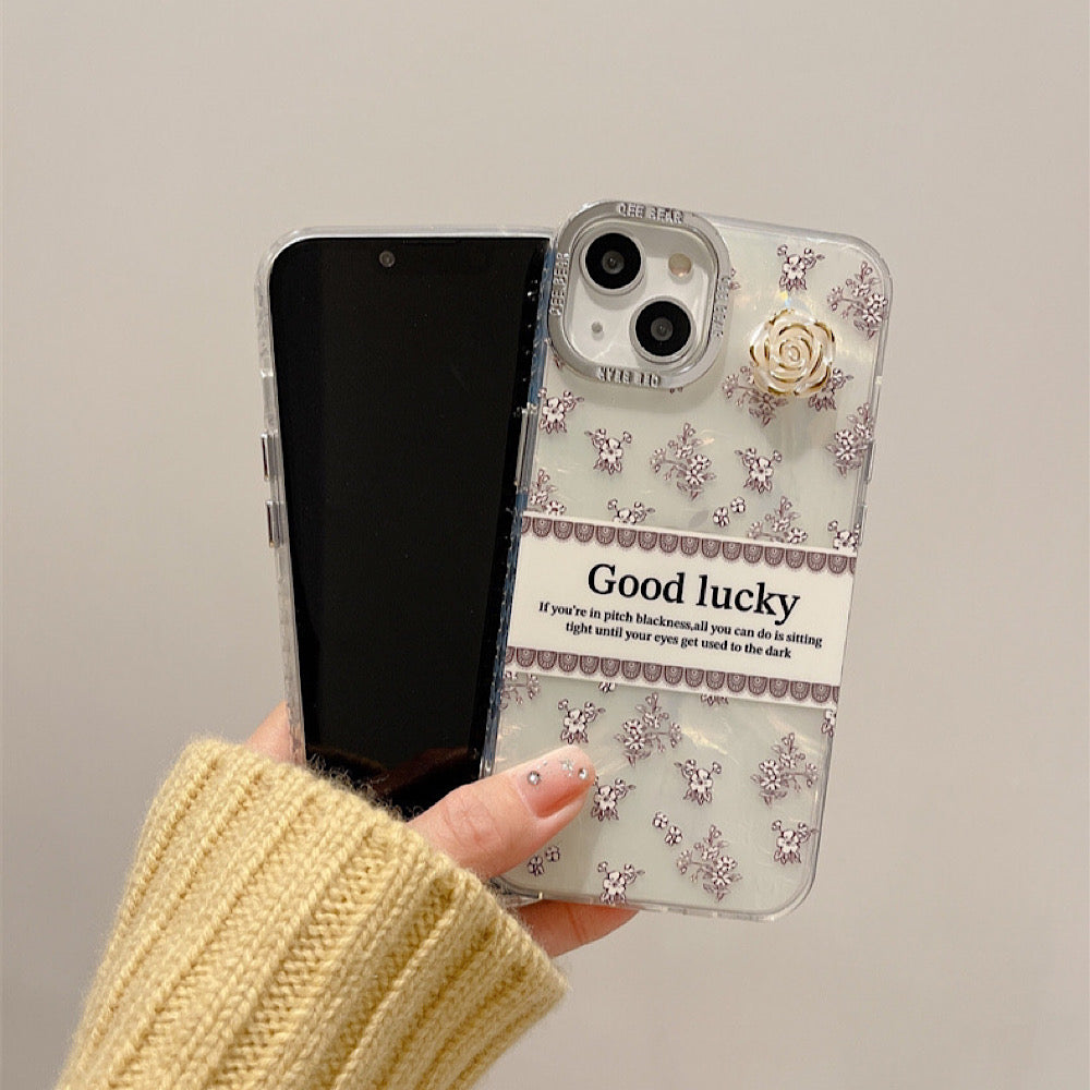 iPhoneケース 立体 フラワー おしゃれ ホワイト スマホケース