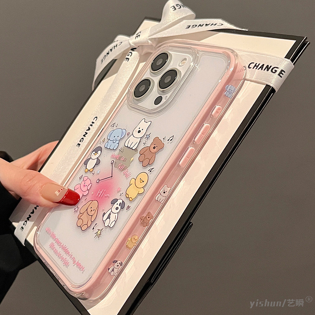 iPhoneケース おしゃれ アニマル 時計デザイン スマホケース