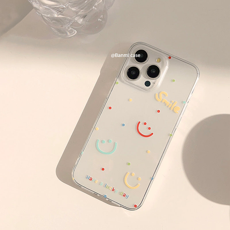 iPhoneケース カラフル にっこり シンプル スマホケース