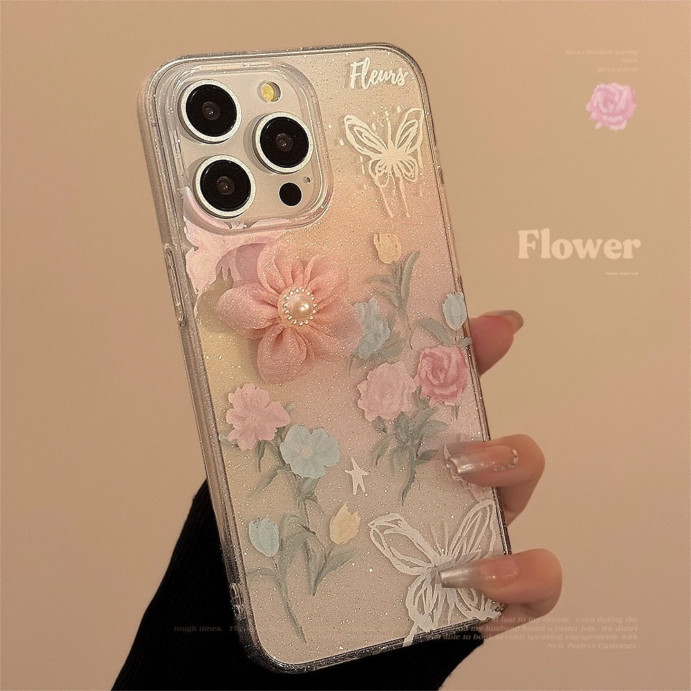 iPhoneケース カラフル フラワー おしゃれ スマホケース