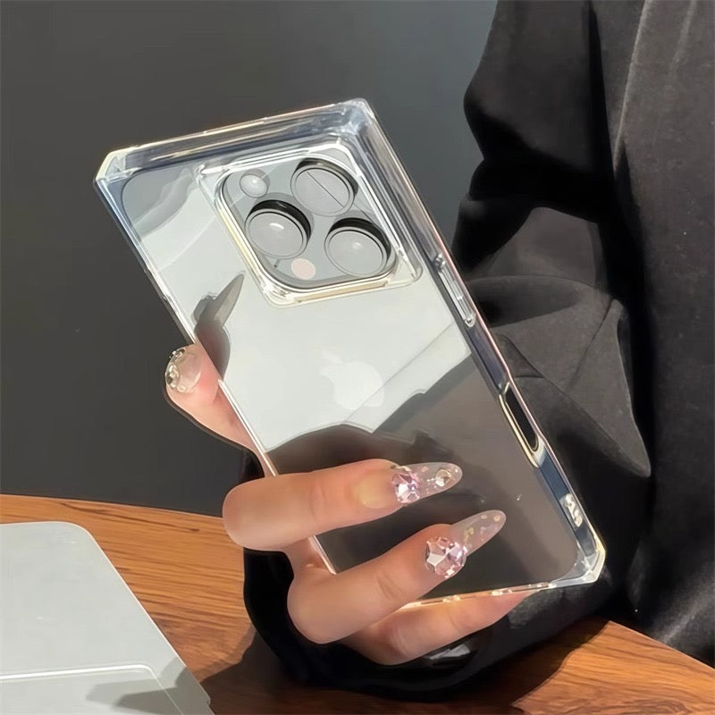iPhoneケース シンプル 角型 透明 クリア スマホケース