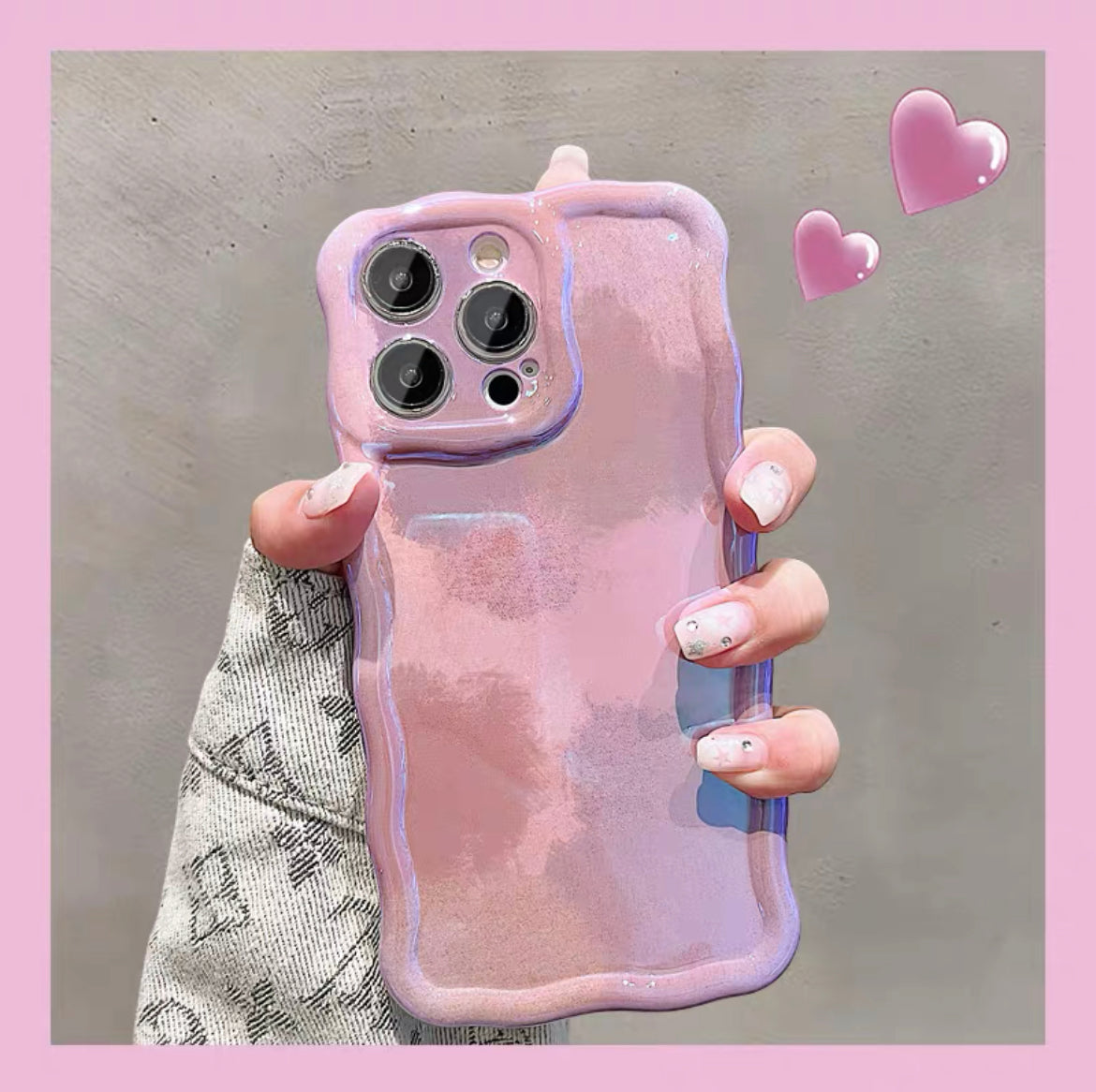 iPhoneケース ハート おしゃれ 単色 スマホケース