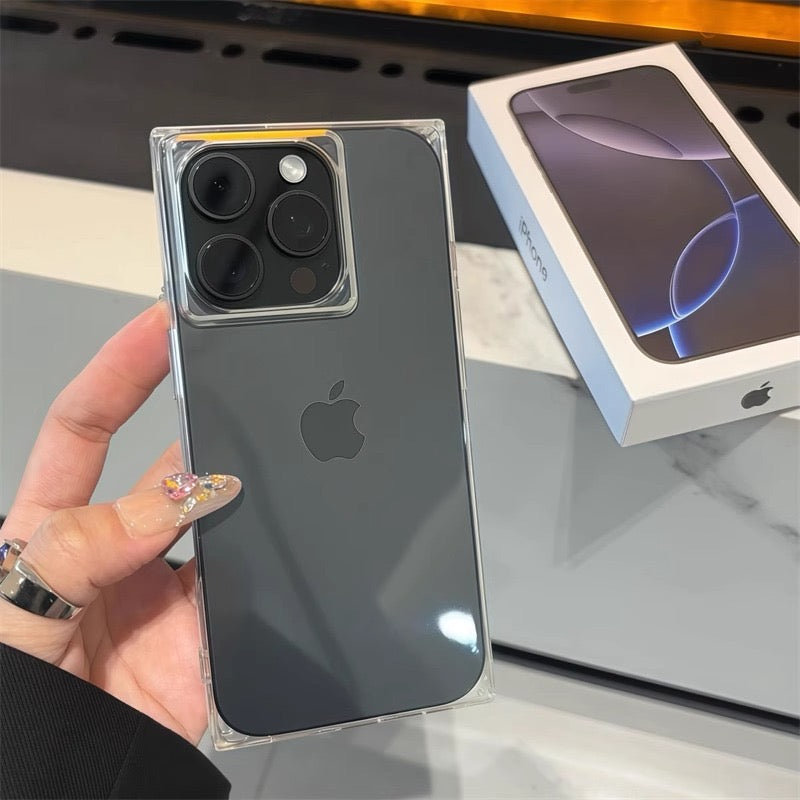 iPhoneケース シンプル 角型 透明 クリア スマホケース