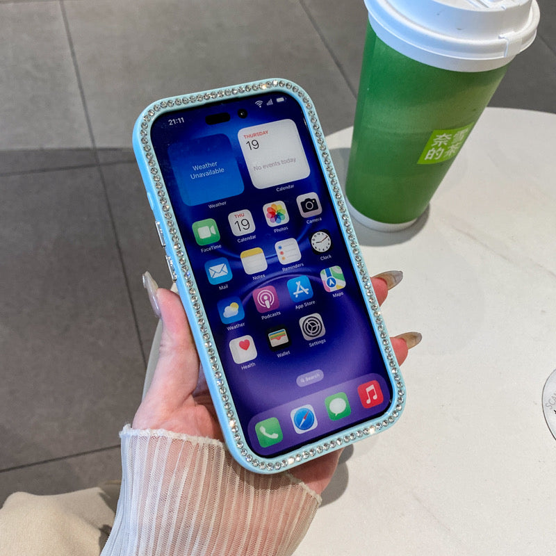 iPhoneケース おしゃれ キラキラ ダイヤモンド 単色 スマホケース