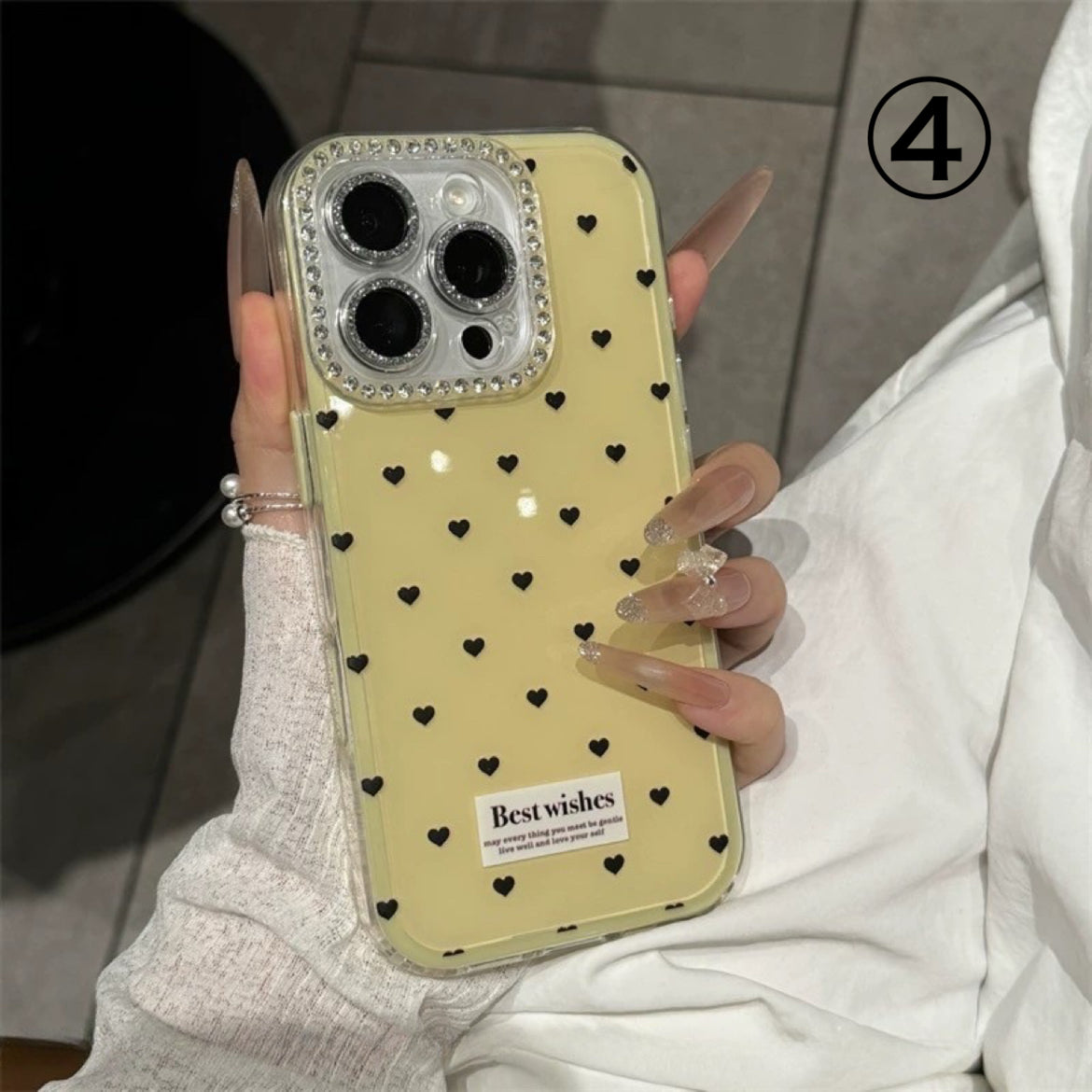 iPhoneケース シンプル ハート キラキラ カメラ保護付き スマホケース