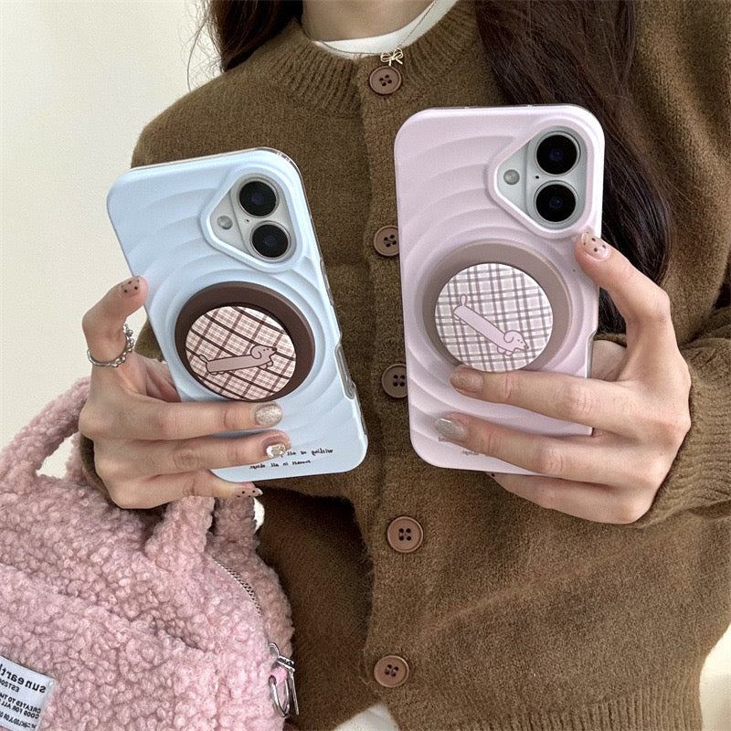 iPhoneケース おしゃれ 持ち手付き 単色 スマホケース