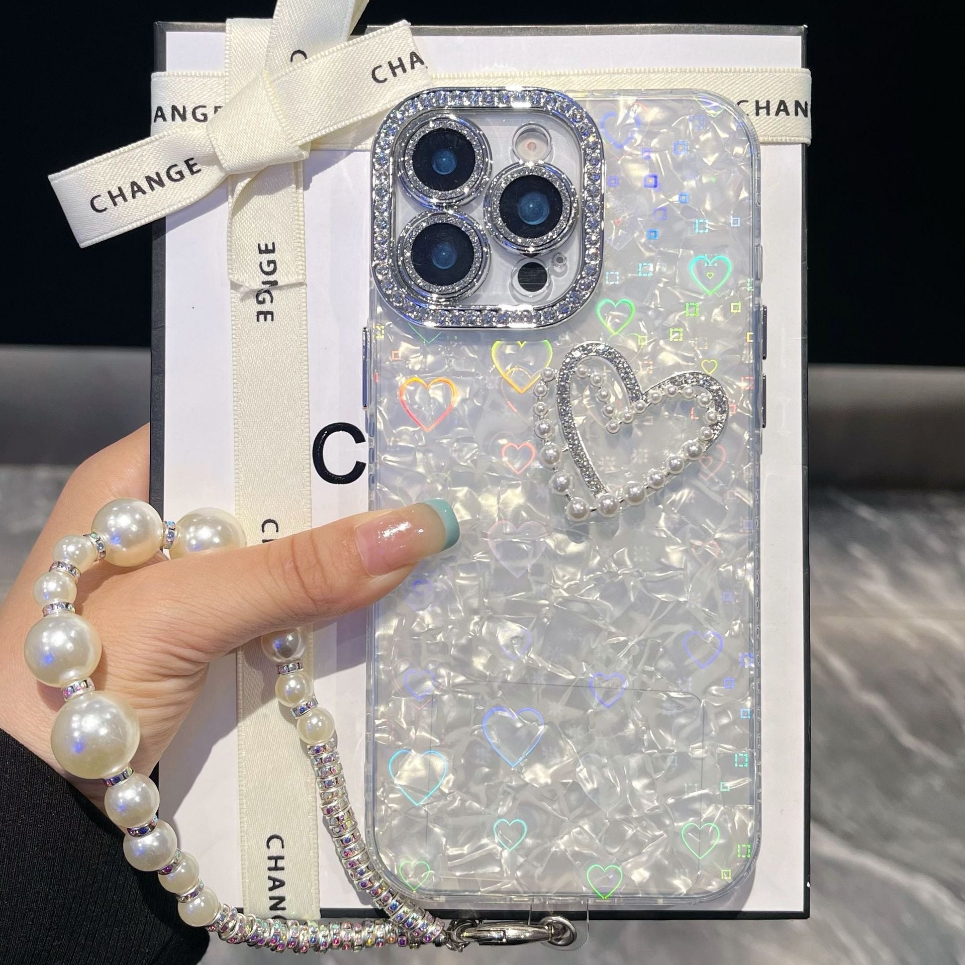 iPhoneケース おしゃれ ハート キラキラ カメラ保護付き スマホケース