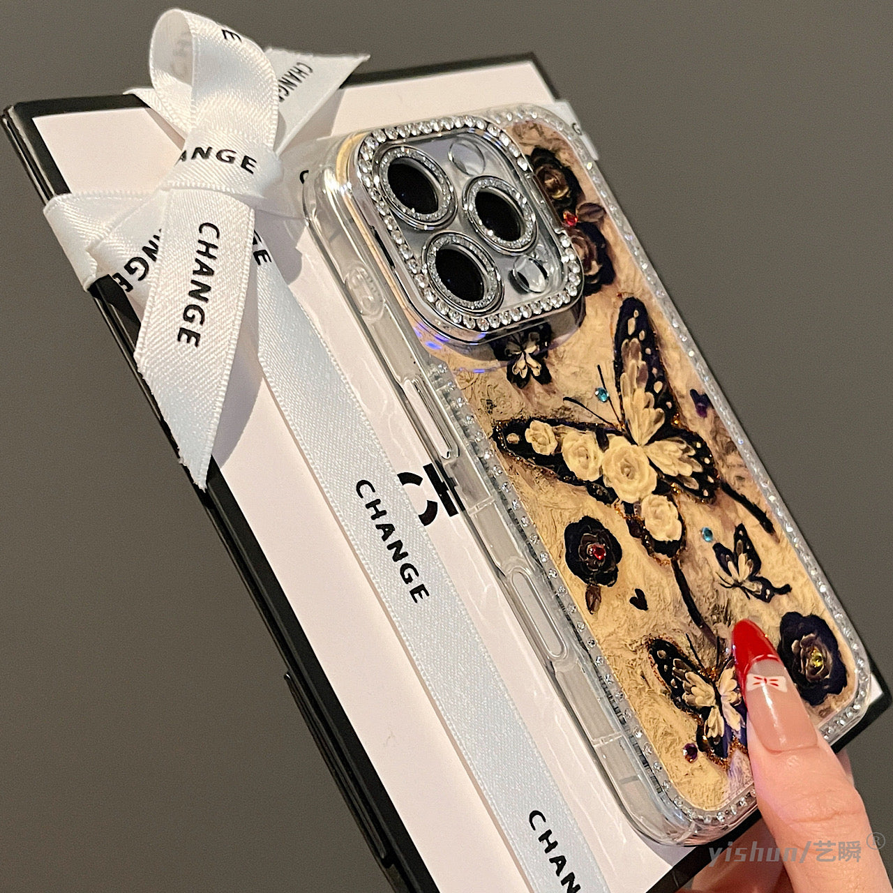 iPhoneケース おしゃれ 蝶々 スタンド付き スマホケース