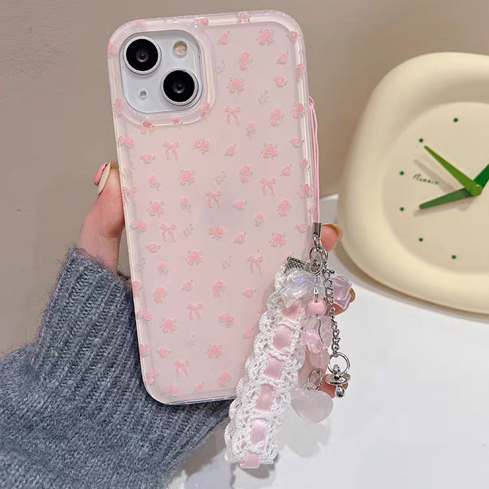 iPhoneケース ピンク フラワー かわいい スマホケース