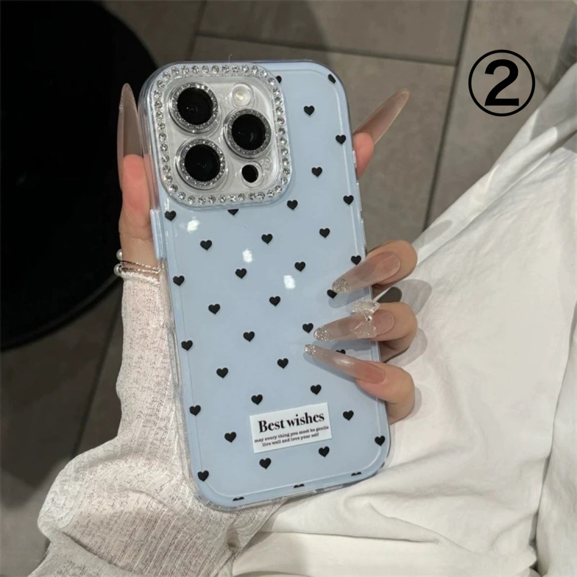 iPhoneケース シンプル ハート キラキラ カメラ保護付き スマホケース