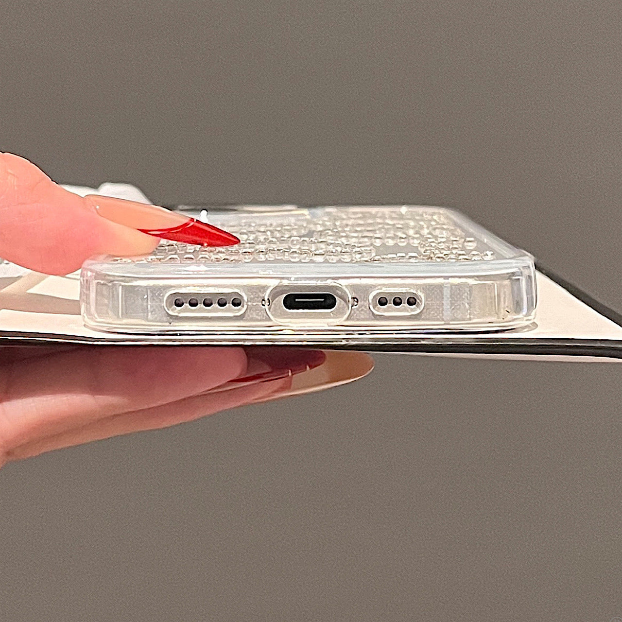 iPhoneケース おしゃれ キラキラ ハート 透明 クリア スマホケース