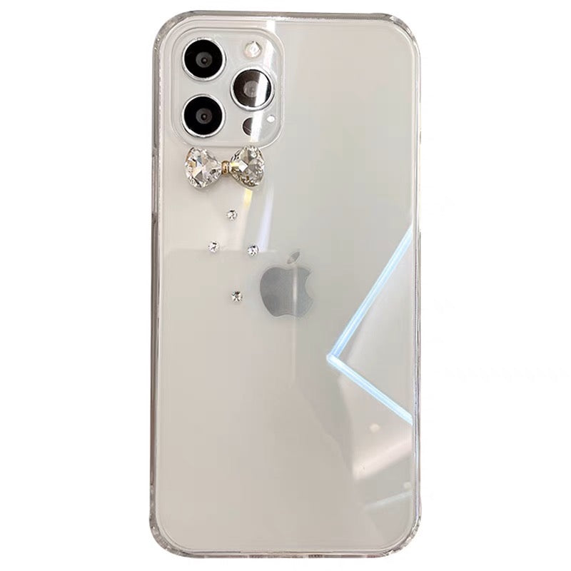 iPhoneケース おしゃれ リボン付き 透明 クリア スマホケース