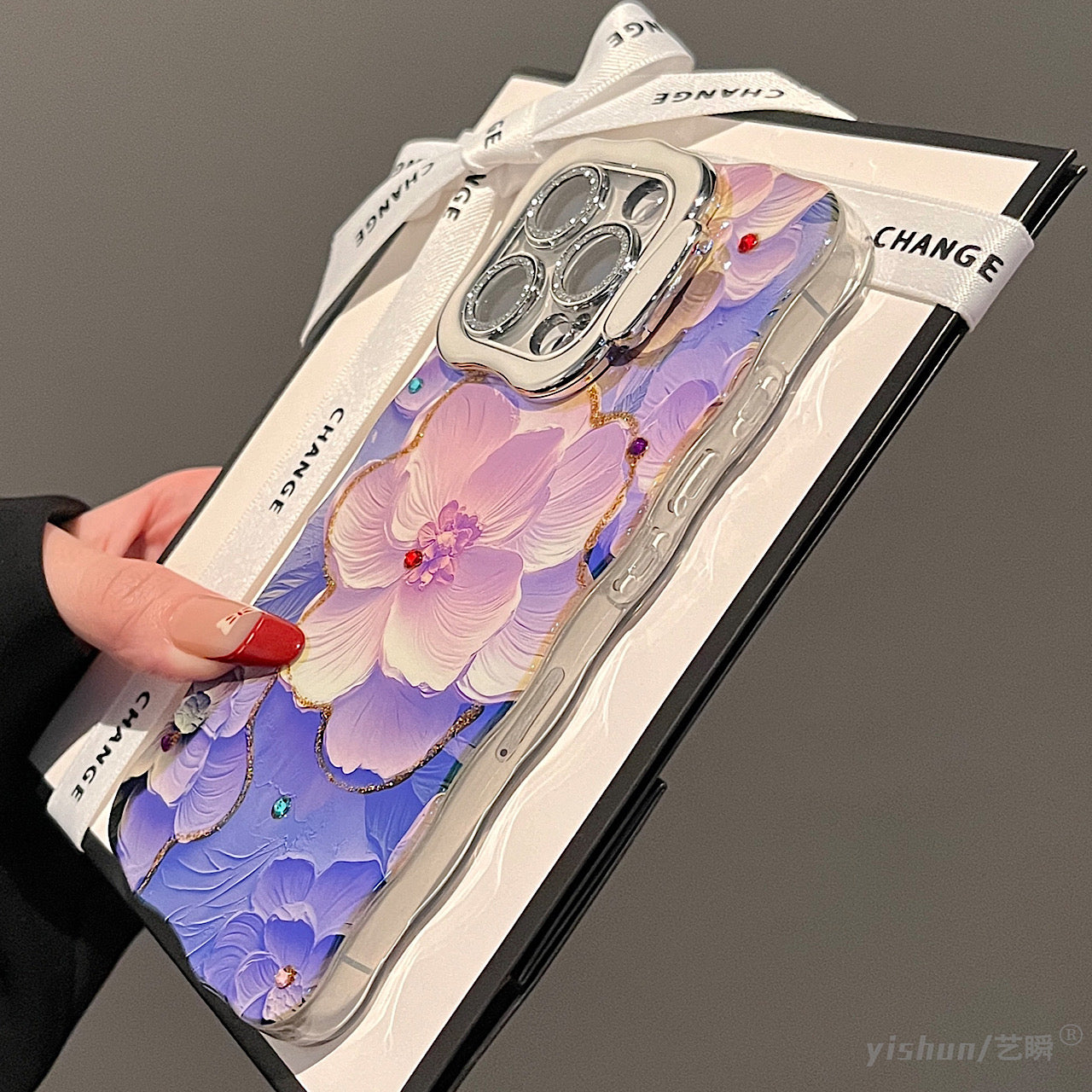 iPhoneケース おしゃれ イエロー フラワー スタンド付き スマホケース