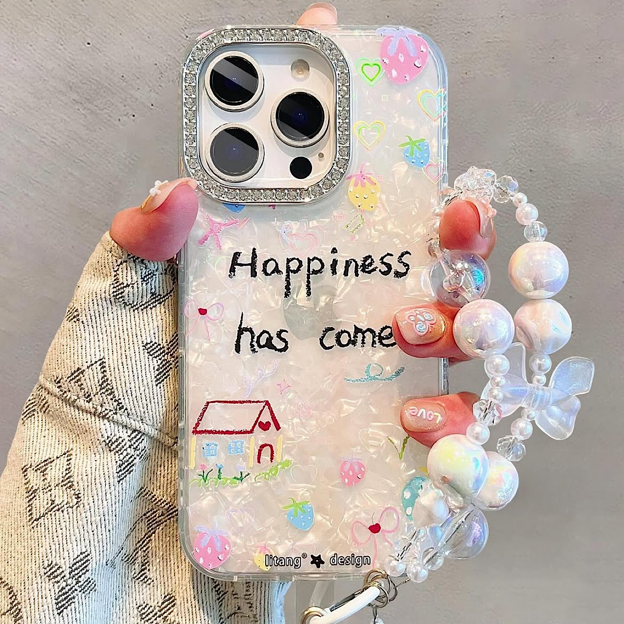 iPhoneケース Happiness has come × カラフルデザイン スマホケース