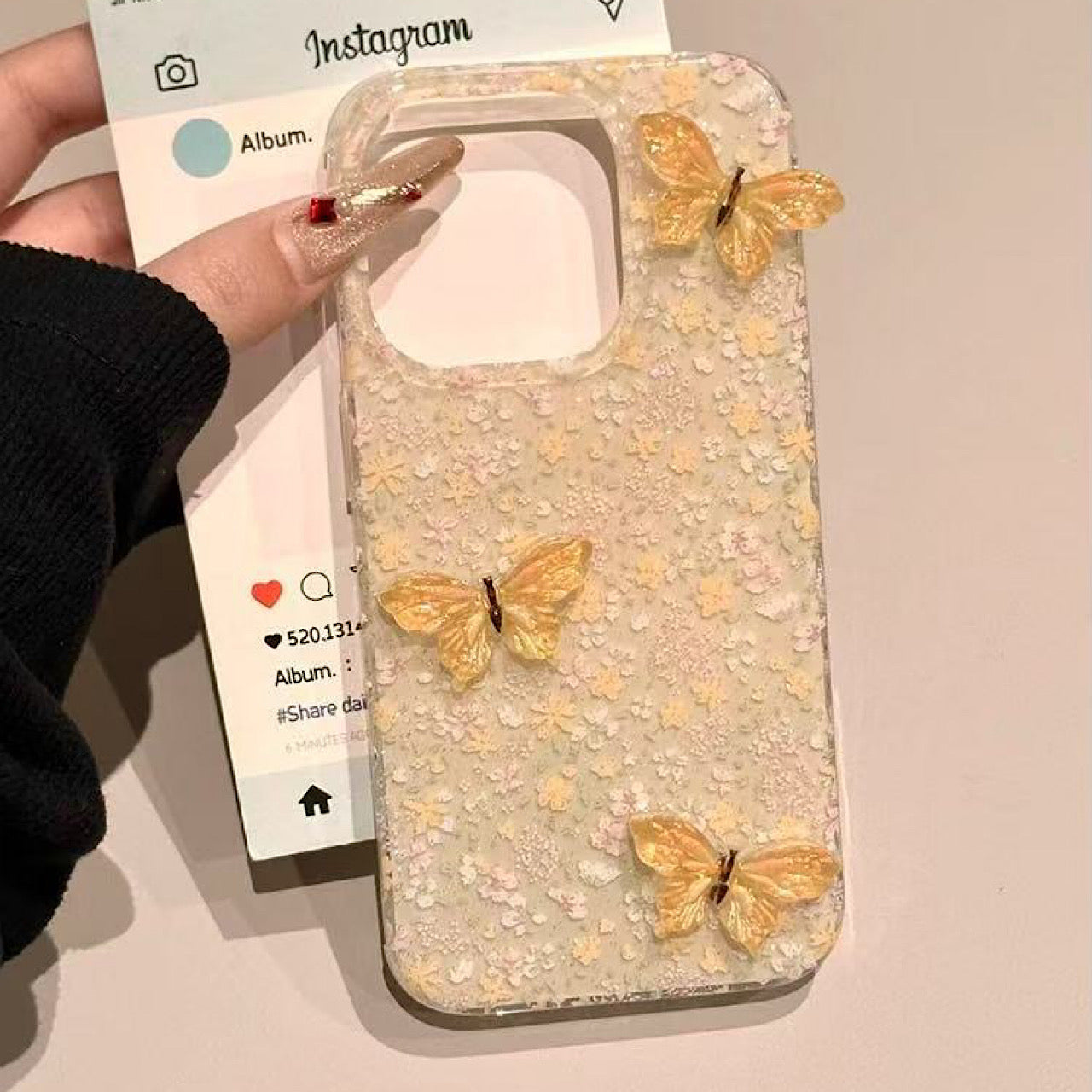 iPhoneケース おしゃれ 立体 蝶々 スマホケース