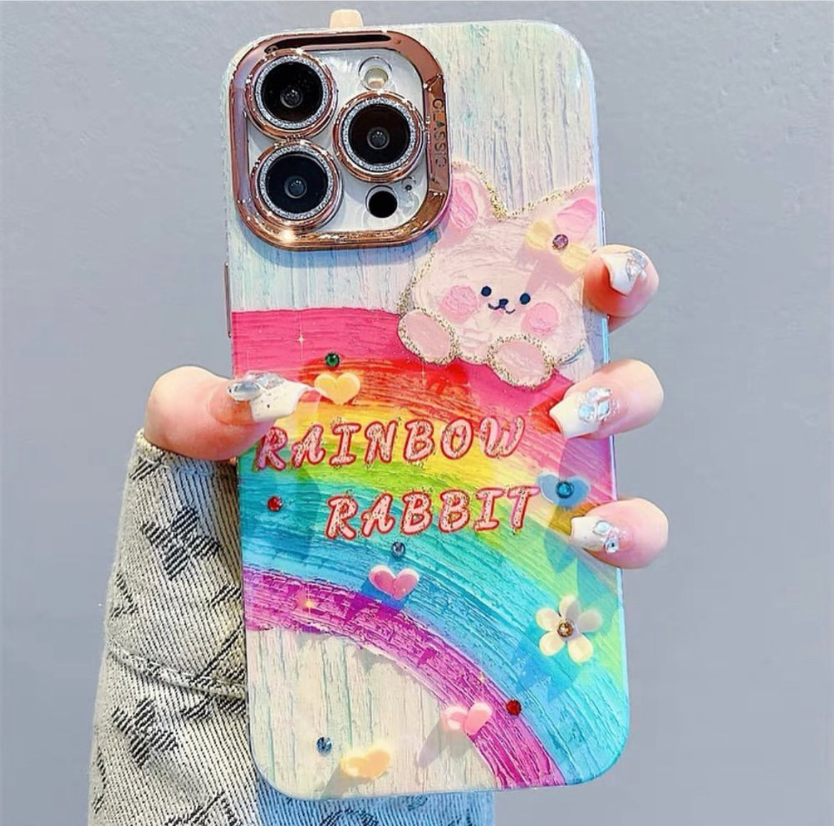 iPhoneケース かわいい うさぎ カラフル スマホケース