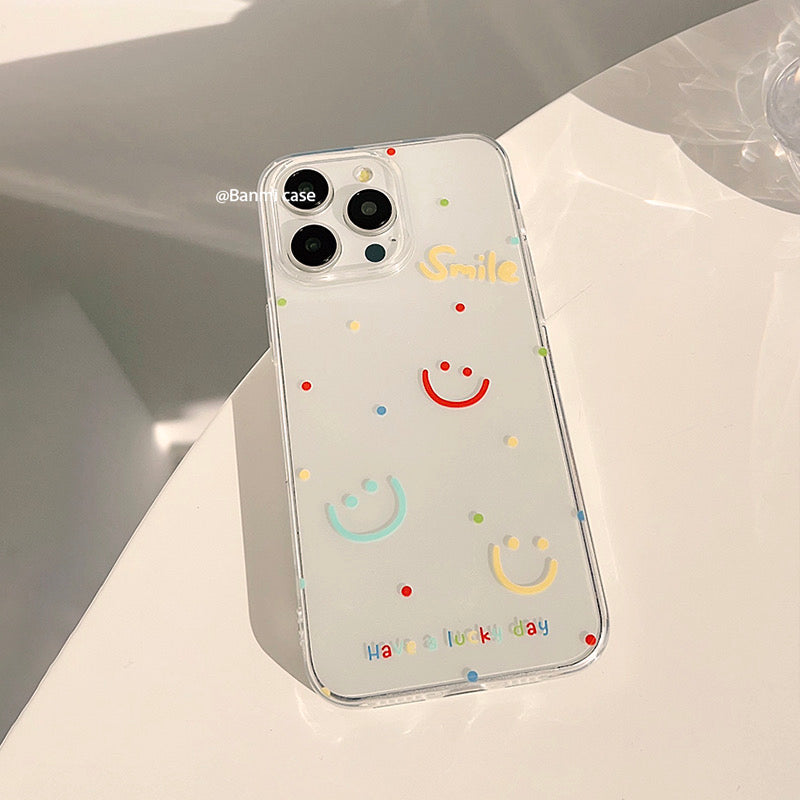 iPhoneケース カラフル にっこり シンプル スマホケース
