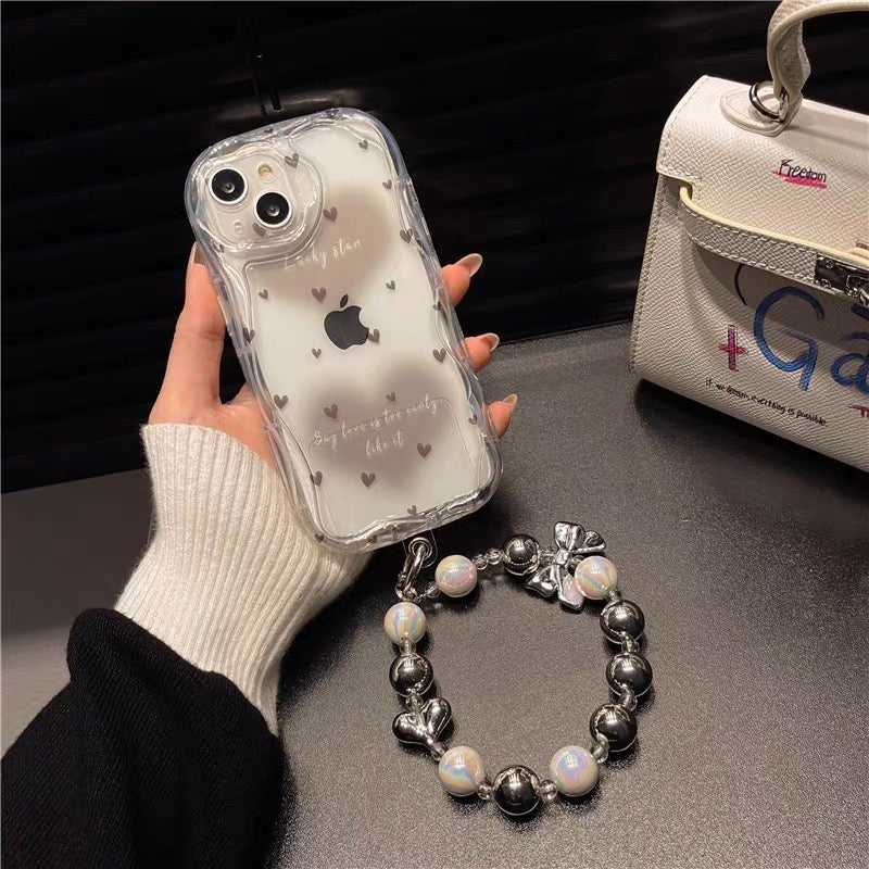iPhoneケース おしゃれ ハート 韓国 透明 クリア スマホケース