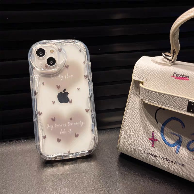 iPhoneケース おしゃれ ハート 韓国 透明 クリア スマホケース