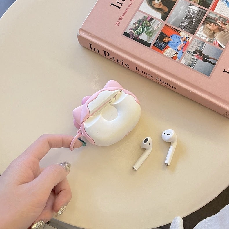 AirPodsケース かわいい ピンク ドーナツ リボン AirPods Proケース