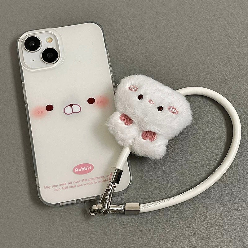iPhoneケース かわいい ホワイト うさぎ スマホケース