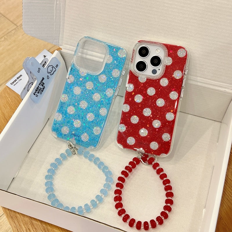 iPhoneケース おしゃれ キラキラ 丸柄 単色 スマホケース