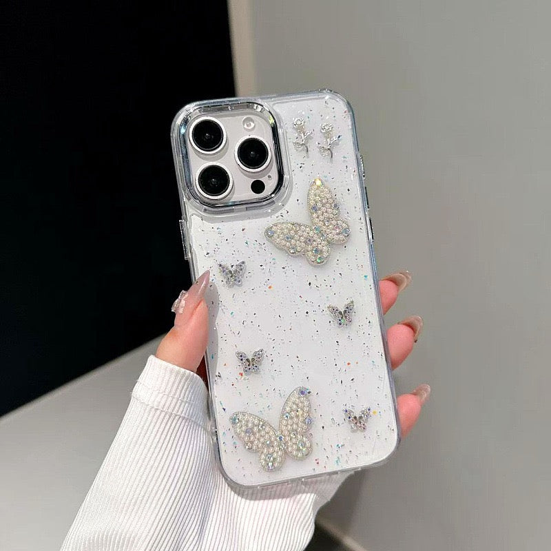iPhoneケース おしゃれ ハート 蝶々 レディース スマホケース
