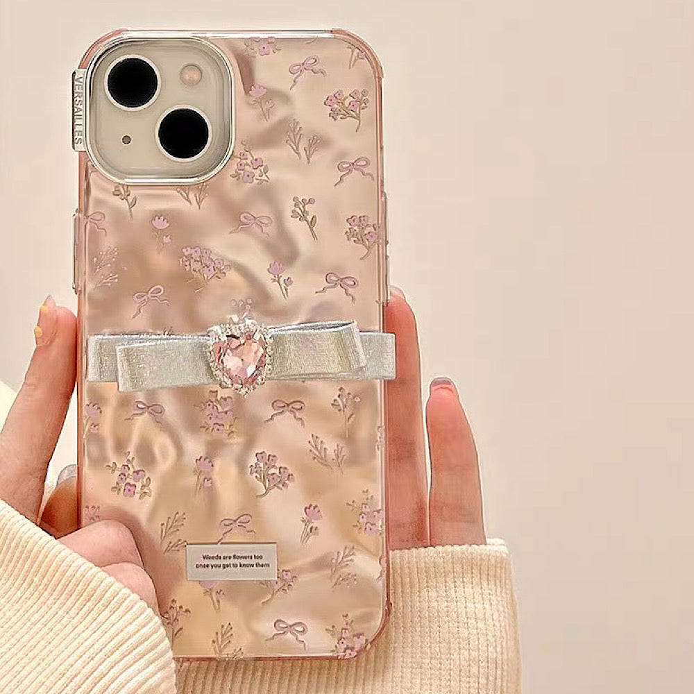 iPhoneケース ピンク リボン おしゃれ スマホケース