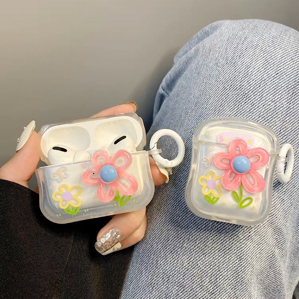 AirPodsケース かわいい 立体 お花柄 AirPods Proケース
