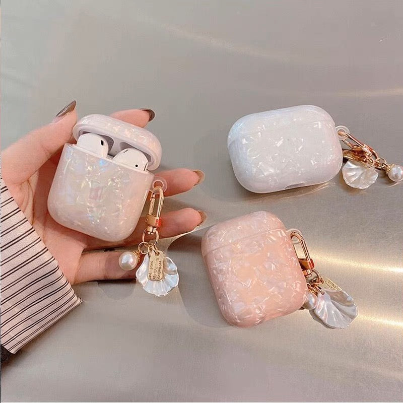 AirPodsケース キラキラ おしゃれ 貝殻 AirPods Proケース
