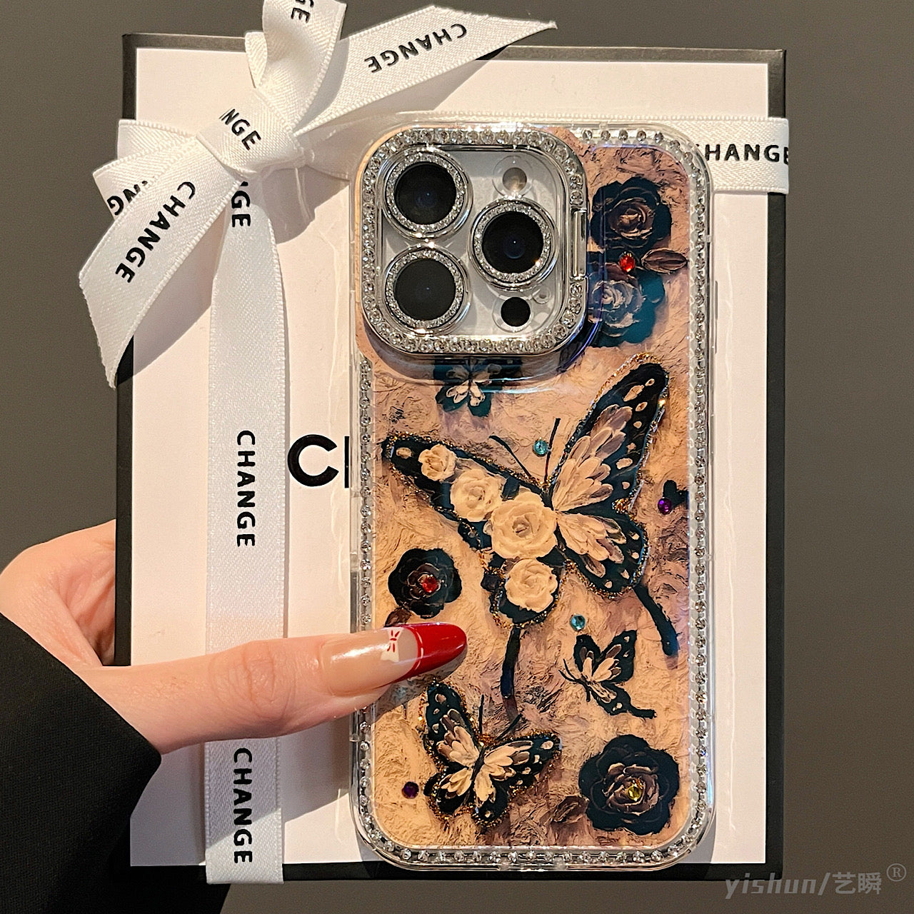 iPhoneケース おしゃれ 蝶々 スタンド付き スマホケース