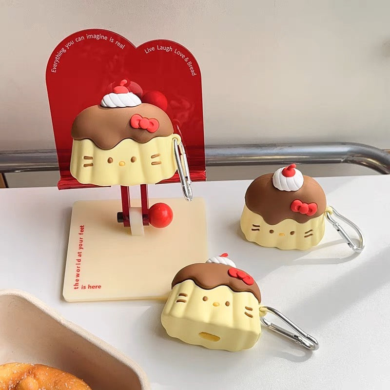 AirPodsケース かわいい ねこ プリン ケーキ AirPods Proケース