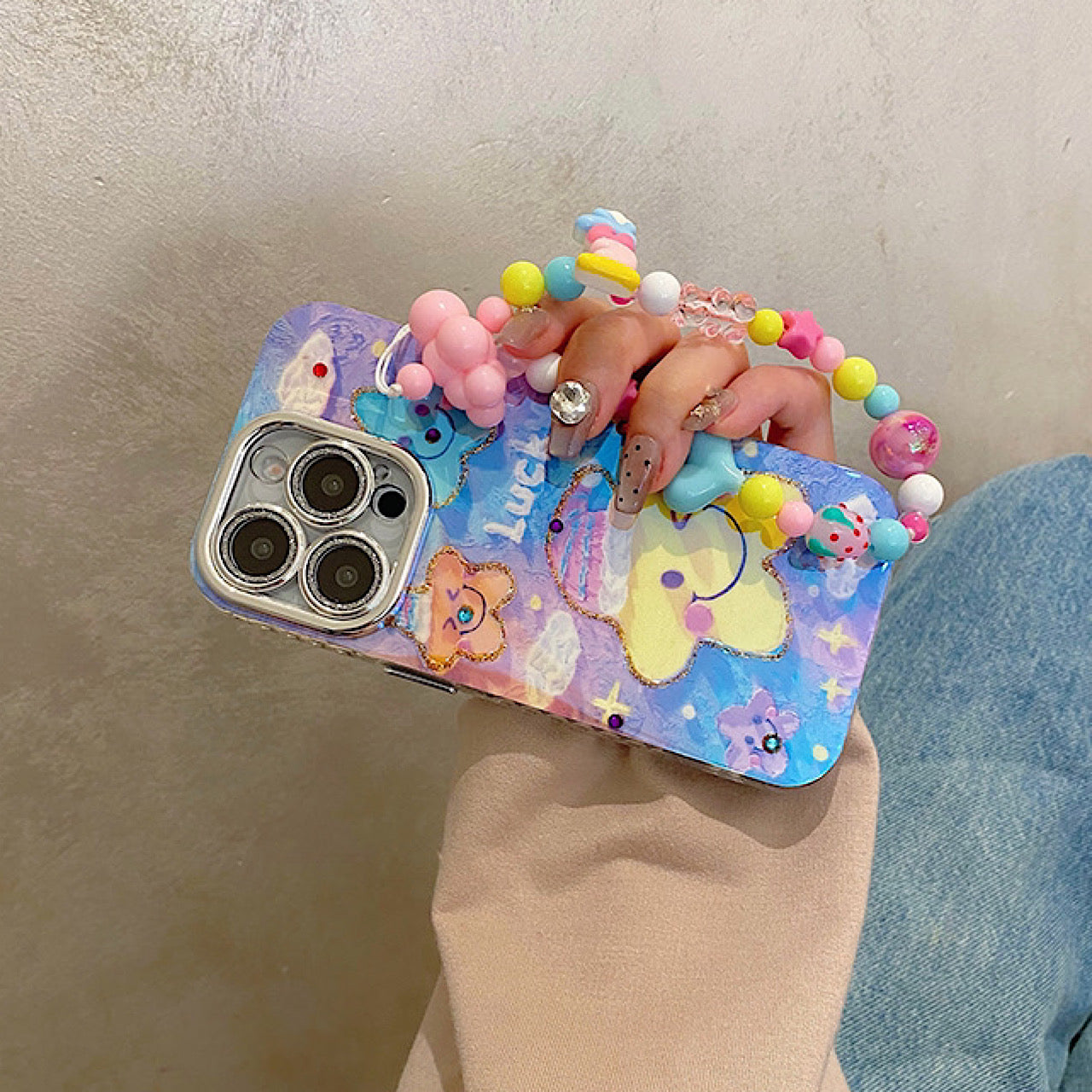 iPhoneケース かわいい カラフル スター スマホケース