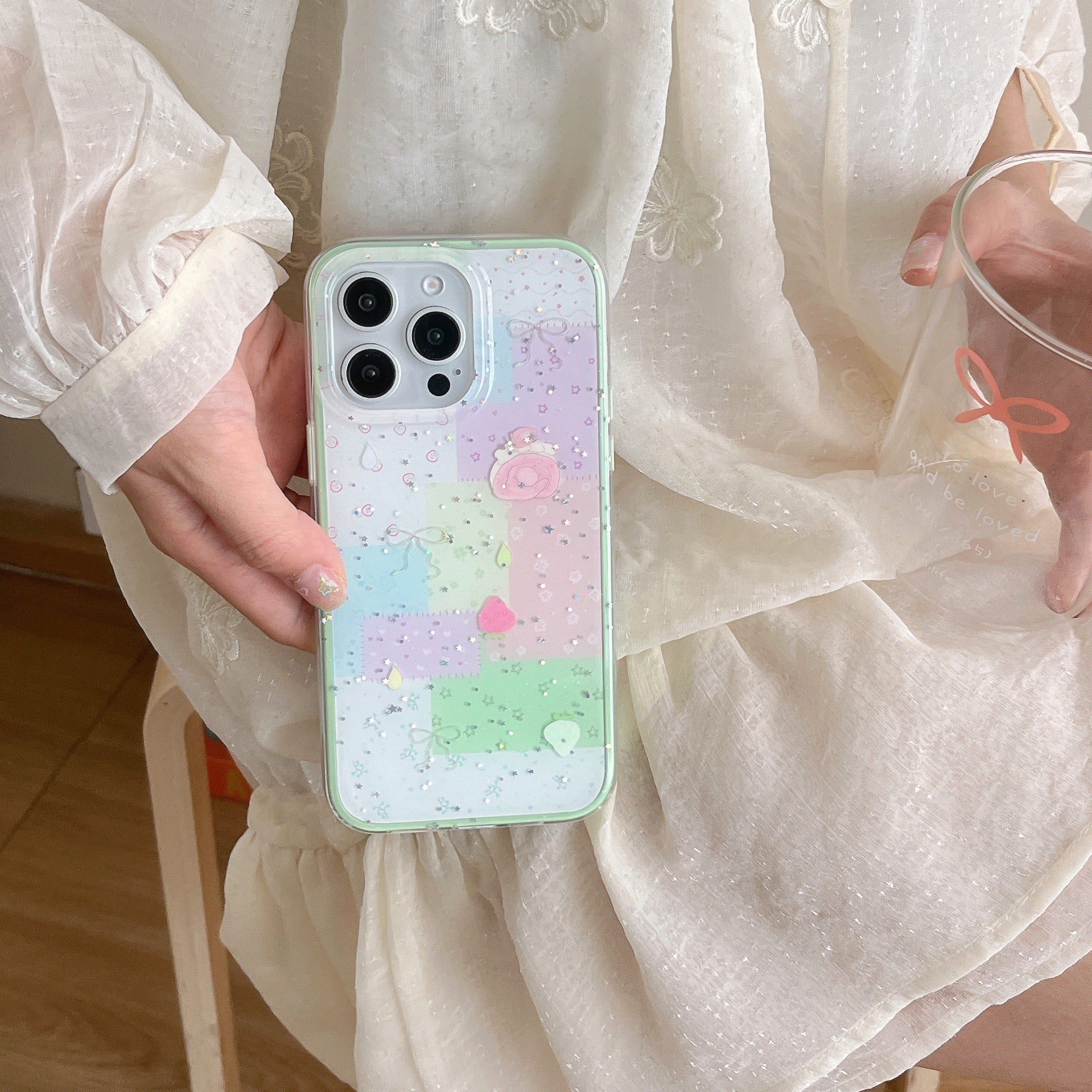 iPhoneケース かわいい カラフル リボン スマホケース