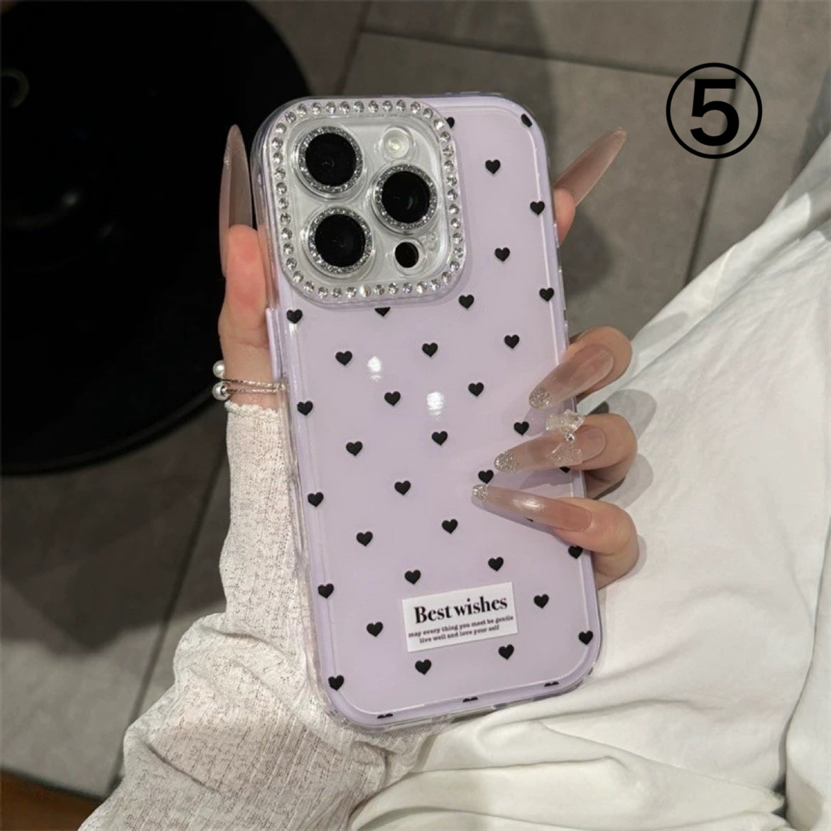 iPhoneケース シンプル ハート キラキラ カメラ保護付き スマホケース