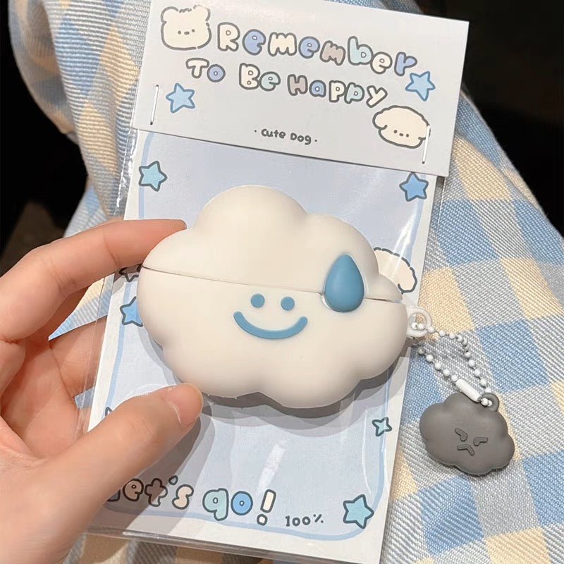 AirPodsケース かわいい にっこり 雲 ホワイト AirPods Proケース