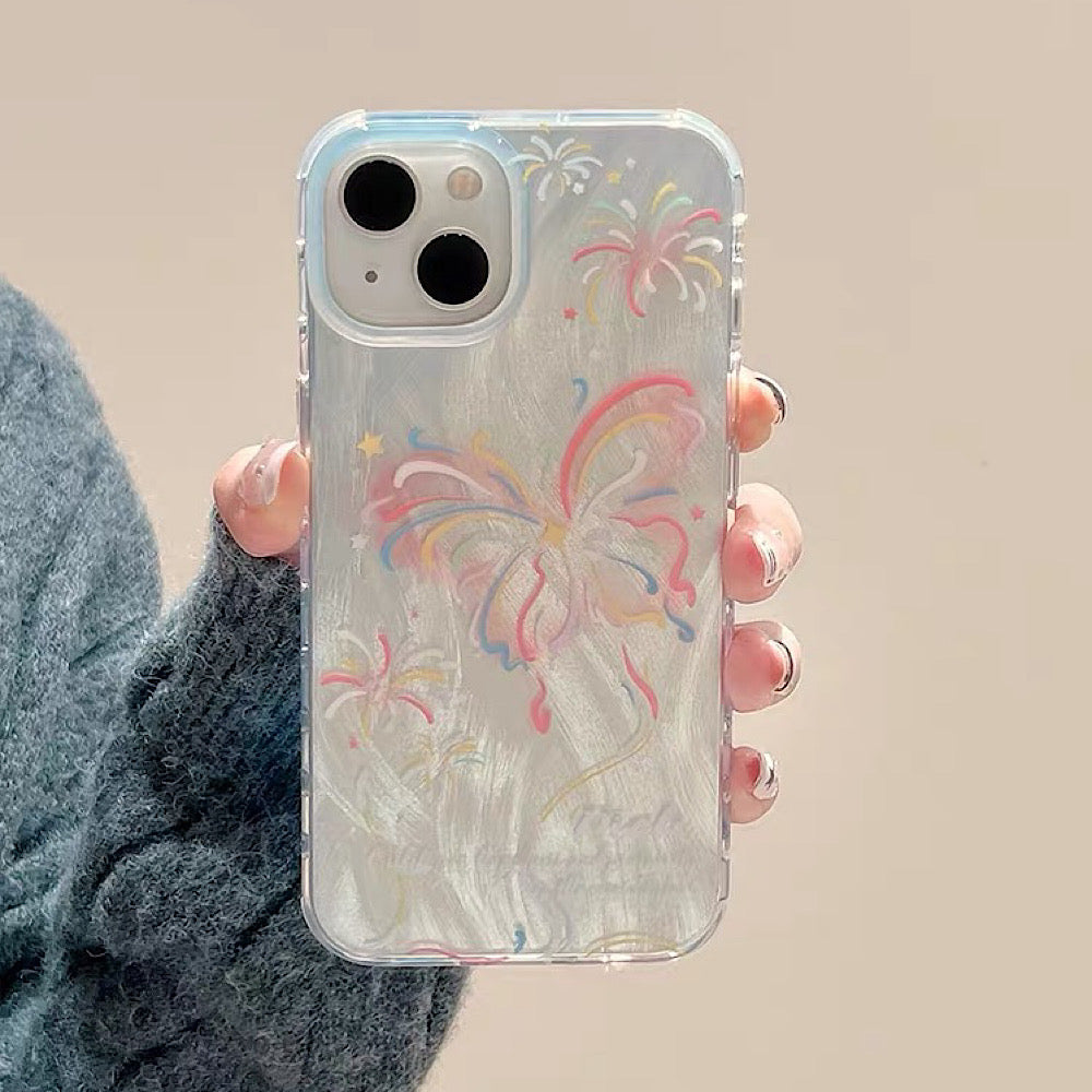 iPhoneケース カラフル 蝶々 おしゃれ スマホケース