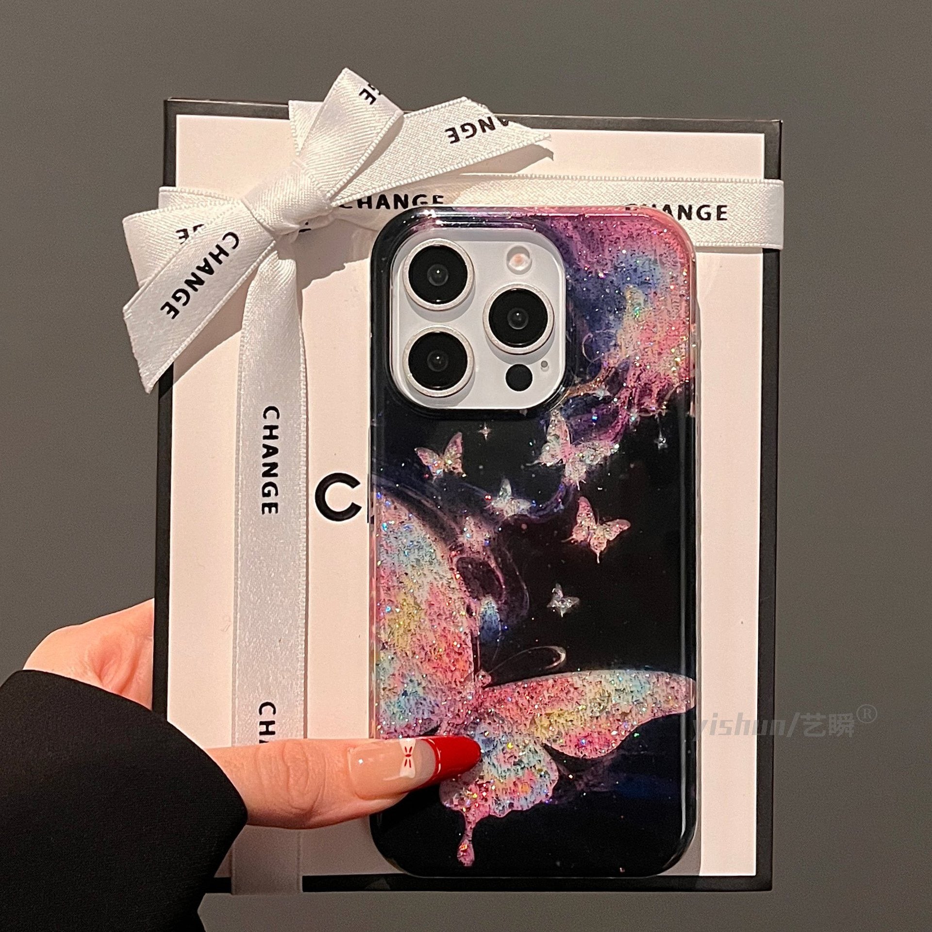 iPhoneケース おしゃれ キラキラ 蝶々 スマホケース