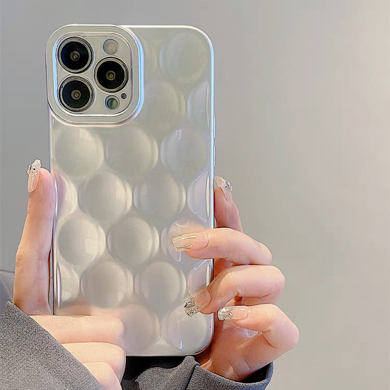 iPhoneケース シンプル 凹凸 単色 スマホケース