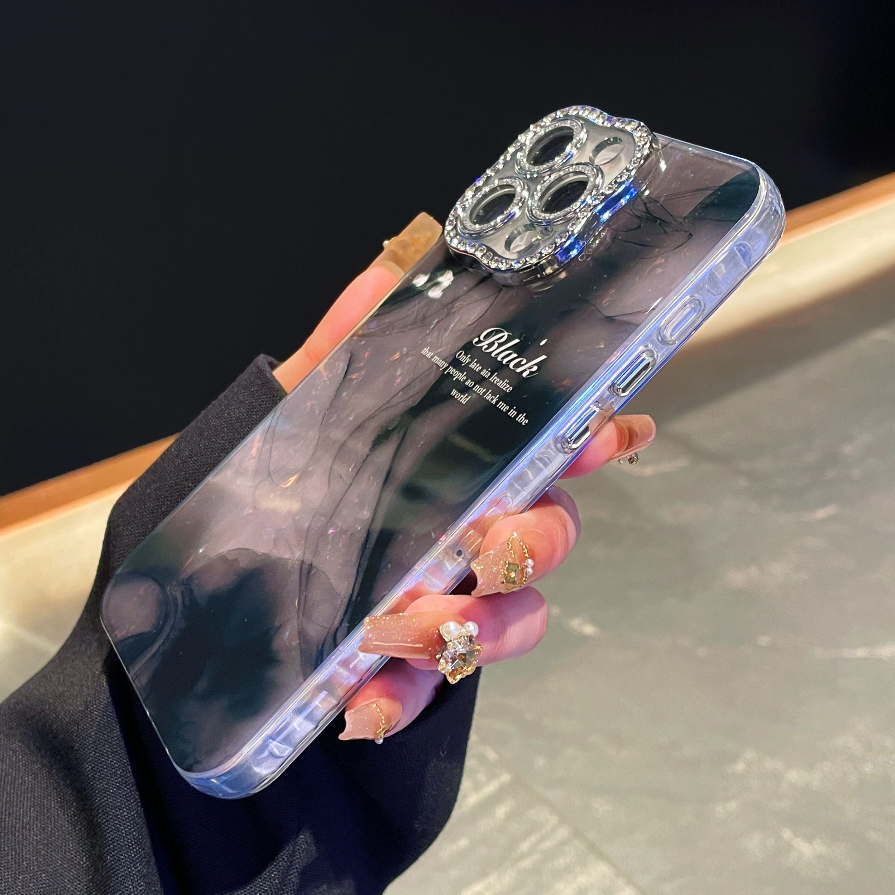 iPhoneケース 大理石風マーブル × メッセージロゴ スマホケース
