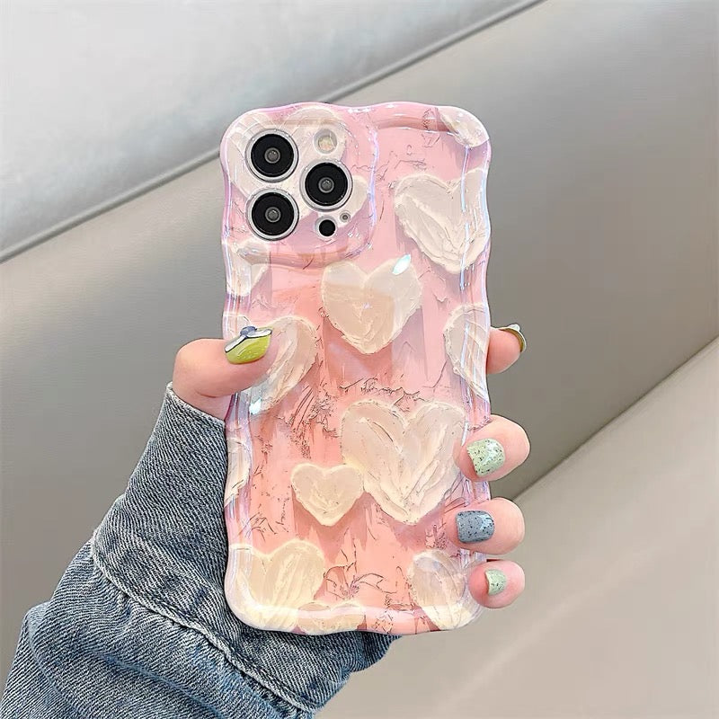 iPhoneケース カラフル ハート かわいい スマホケース