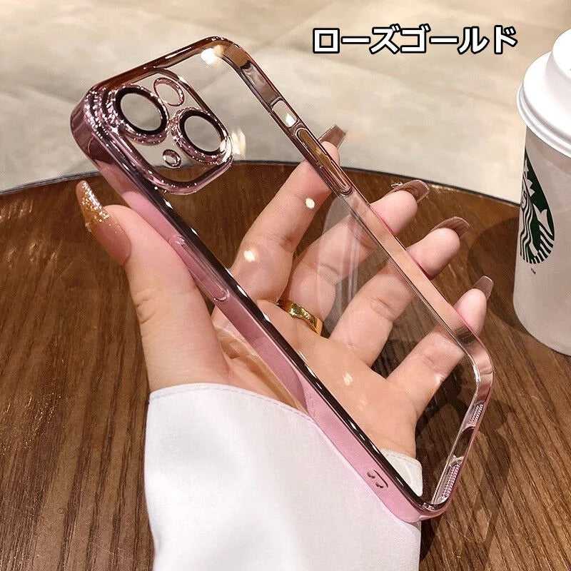 iPhoneケース　チタニウム 黄ばまないカメラ保護 軽量　透明　クリア　スマホケース