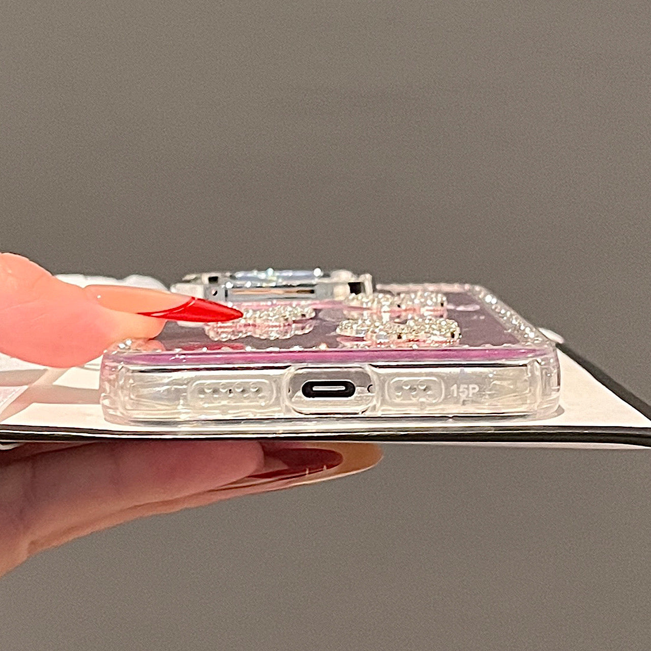 iPhoneケース おしゃれ 立体 蝶々 ピンク スマホケース