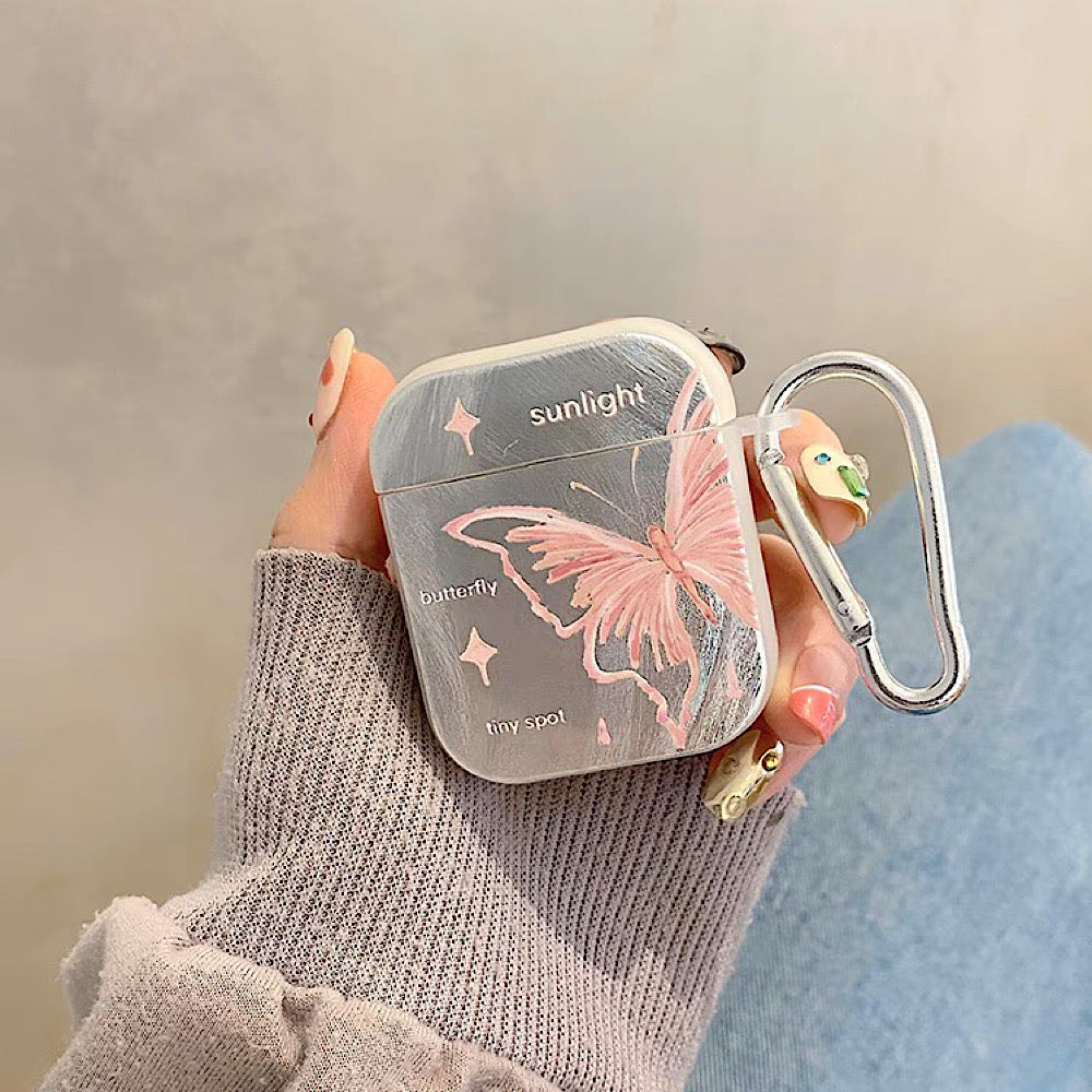 AirPods max 専用ケース 蝶々 羽 メタル 銀 新しい Airpod MaxCase