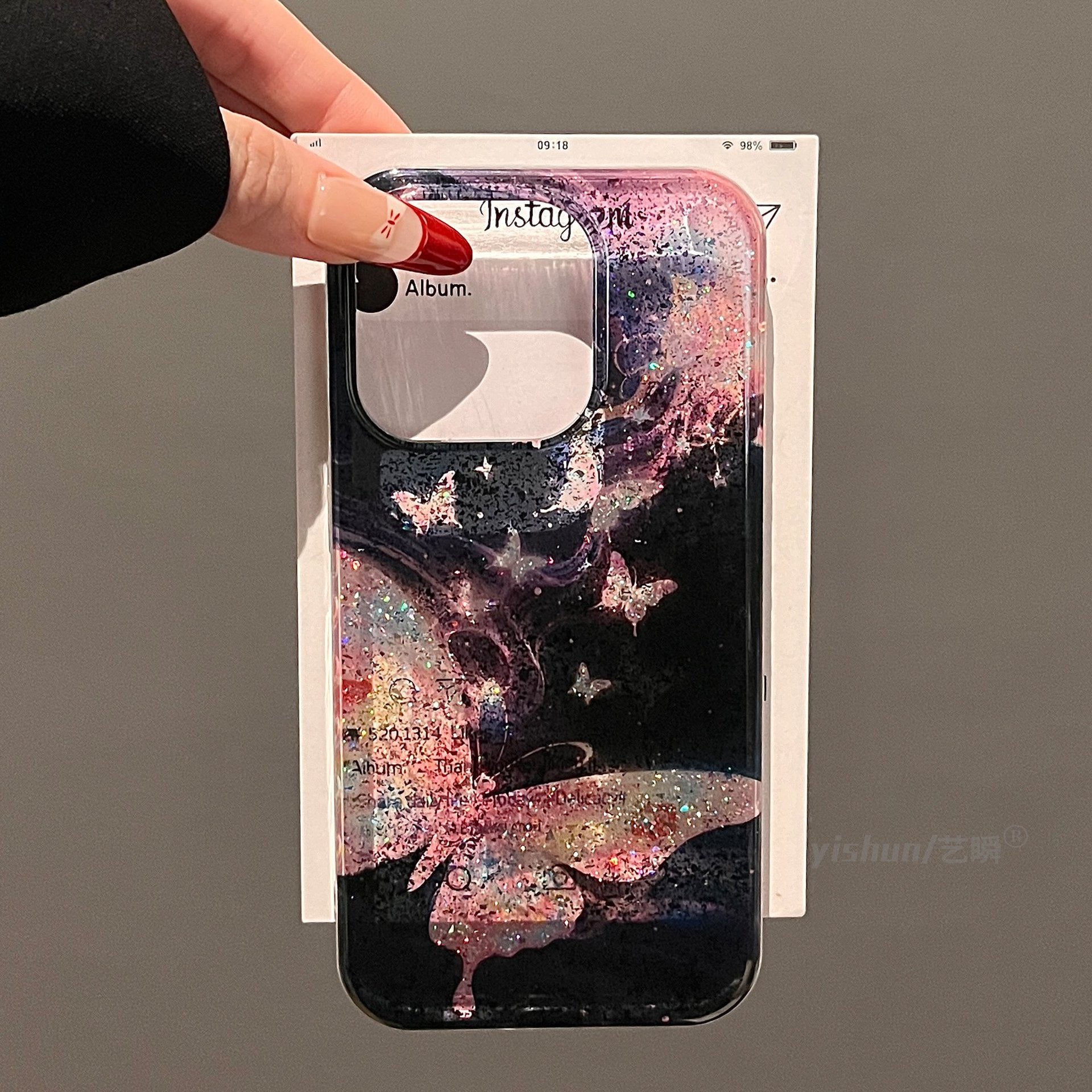 iPhoneケース おしゃれ キラキラ 蝶々 スマホケース