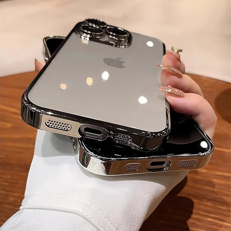 iPhoneケース　チタニウム 黄ばまないカメラ保護 軽量　透明　クリア　スマホケース