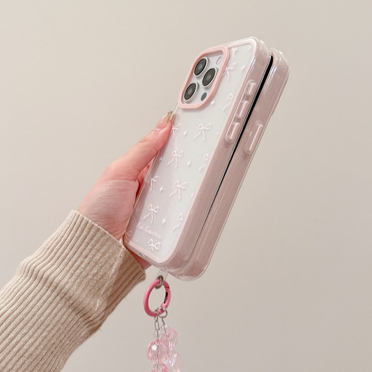 iPhoneケース かわいい ピンク リボン キラキラ スマホケース