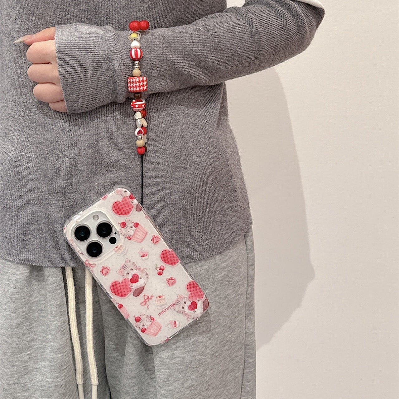 iPhoneケース かわいい 子猫 ピンク ハート スマホケース